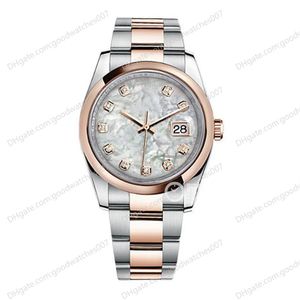 Hoge kwaliteit Aziatisch horloge 2813 Sport automatisch mechanisch damespolshorloge 116201 36 mm parelmoer wijzerplaat rosé gouden kast Fashio276t