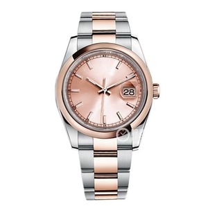 Aziatische horloge van hoge kwaliteit 2813 sport automatische mechanische horloges 116201 Pink Die Die JUIST Roestvrij stalen polshorloge 18k Rose Gold Luxury Riem Ladies Watches