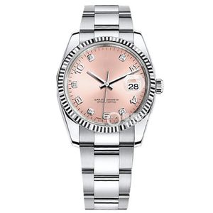 Reloj asiático de alta calidad 2813 Deportes Relojes mecánicos automáticos 36 mm esfera rosa Moda Números arábigos Marcadores de hora Relojes de lujo para mujer Cristal de zafiro m115234