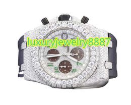 Reloj de pulsera de cuarzo con diamantes de moissanita, joyería de moda de lujo para hombre y mujer, banda de ajuste hecha a mano automática de alta calidad