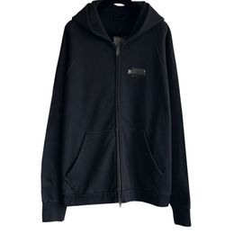 Haute qualité automne nouveau Cola broderie noir pression colle à capuche pull avec fermeture à glissière fil décontracté confortable haut tendance