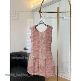 Hoogwaardige herfst roze roze dikke bloem gebreide mini -jurk nieuwe 2024 elegante vrouwen modeontwerpers kleding dames donkergroene midi jurken 866