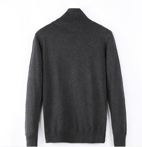 Haute qualité automne hiver tout nouveau polo décontracté petit cheval à manches longues pull à col haut pour hommes pull en tricot mode col haut couleur unie haut pull bas chemise