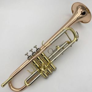 Trompette b-flat de haute qualité, instrument à trois voies, bronze phosphoreux, cuivre blanc plaqué or, débutant, jeu de trompette professionnelle