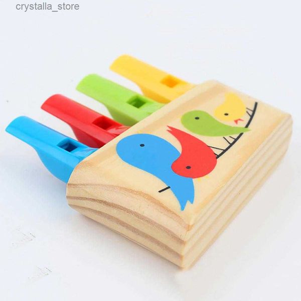 Juguetes de madera para bebés de alta calidad Rainbow Panpipe Wood Whistles Birds Whistling Multicolor Infantil Juguetes musicales Early Eduactional Gif L230518