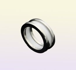 hoge kwaliteit terug witte keramische ringen nieuwe luxe modemerk titanium staal vrouwen charme liefde paar ring sieraden hele2491782