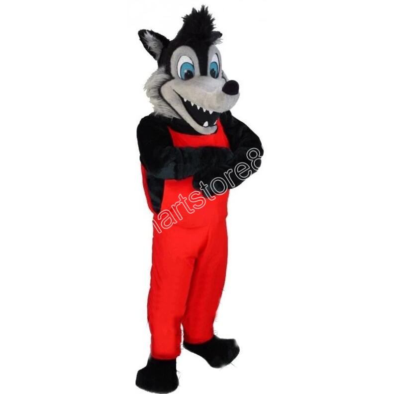 Disfraz de mascota de lobo malo de alta calidad para adultos, disfraz de carnaval, disfraz de fantasía personalizado, ropa publicitaria