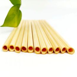 Hoge kwaliteit bamboe rietje drinkbuis milieuvriendelijk private label breed afgeschuind uiteinde FDA voor cocktail LL