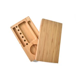 Table à fumer en bois de bambou de haute qualité plateaux à rouler en papier plateau à cigarettes en bois massif multifonction pour conteneur de cigarettes