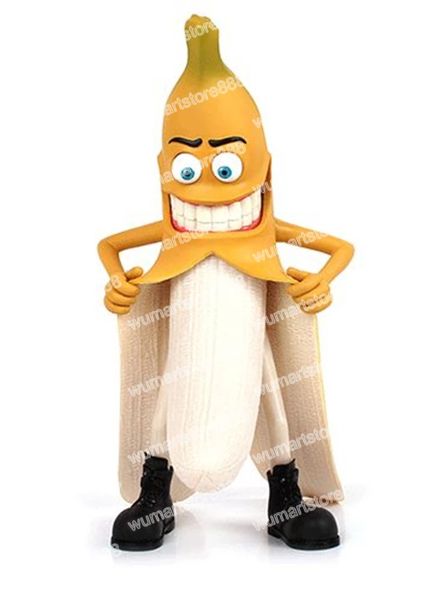 Costume de mascotte banane de haute qualité, tenue de personnage de dessin animé, robe de soirée de spectacle