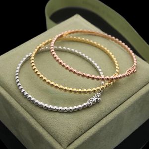 Bracelet en argent Sterling 925 pour femmes, haute qualité, or Rose, perles de riz, à la mode, Simple, cadeau de fête, bijoux