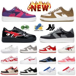 Hotsale Bapestass Chaussures Casual Hommes Cuir Verni Blanc Kaki Femmes Blanc Gris Baskets STA SK8 Sports Beige Daim Baskets bapestaes chaussures Pastel Pack Rose 36-45