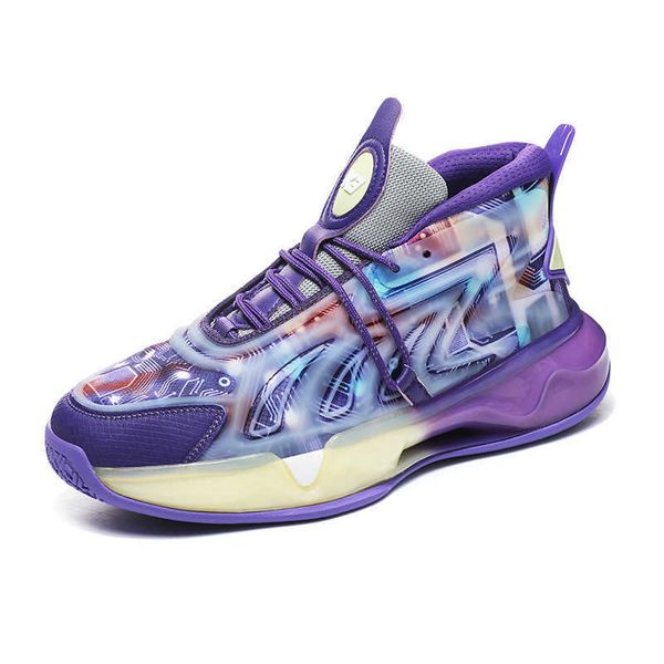 Haute qualité chaussures de basket-ball jeunesse Designer baskets hommes anti-dérapant décontracté sport formateurs bleu violet vert foncé taille 38-46