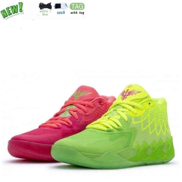 Zapatos de baloncesto de alta calidad al por mayor Mb.01 Zapatos de baloncesto a la venta Lamelos Ball Hombres Mujeres Iridescent Dreams Rock Ridge Red