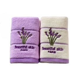 Toalla de baño de alta calidad, algodón bordado, lavanda, aromaterapia, mano suave, juego de sábanas, toalla de baño de 34X74cm