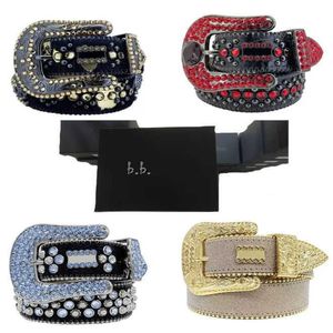 Hoge kwaliteit BB Simon riem luxe diamanten ingelegde heren- en damesriem ontwerper elegante casual hiphopstijl met doos p264P