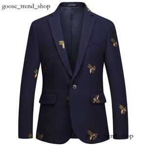 Hoge kwaliteit bijen geborduurd jasje Linnen Mode Jas Designer Jassen Business Casual Slim Fit Formeel Pak Blazer Herenpakken Stijlen 326 675