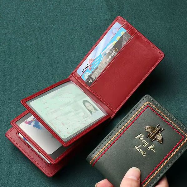 Abeille femmes porte-cartes de créateur dame mode décontracté permis de conduire portefeuilles no9