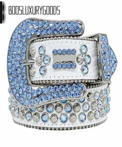 Cinturón de alta calidad con diamantes de imitación bling MICHAEL mujer para hombre cinturones de diseño KOR regalo de cumpleaños BOLSOS cintura uomo azul azul blanco color5243509