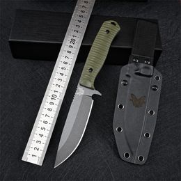 Cuchillo de caza recto de supervivencia Benchmade 539 de alta calidad, cuchillas de acero DC53, mango G10, cuchillos de hoja fija con Kydex