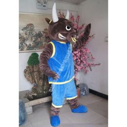 Hoogwaardige bizon bulls mascotte kostuum top cartoon anime thema personage carnaval unisex volwassenen maat kerstfeestje verjaardagsfeestje buiten outfit pak