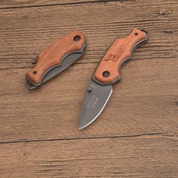 Hoogwaardige BK X44 Pocket Folding Knife 440C Titanium gecoat mes Rosewood Rosewood Handgreep Outdoor Camping Hiking Fishing EDC Folder Knives met flesopener