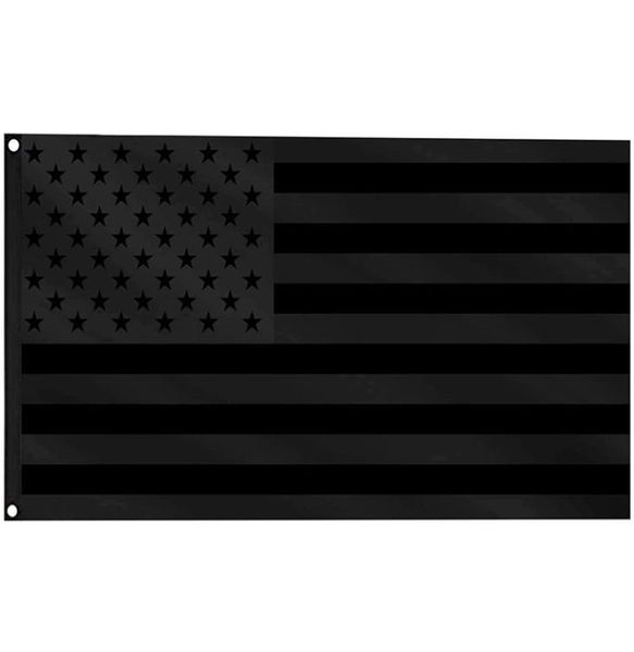 Drapeaux noirs américains de haute qualité 3x5 Utilisation extérieure intérieure 3x5ft 150x90cm 100d 100 tissu en polyester numérique imprimé7754828