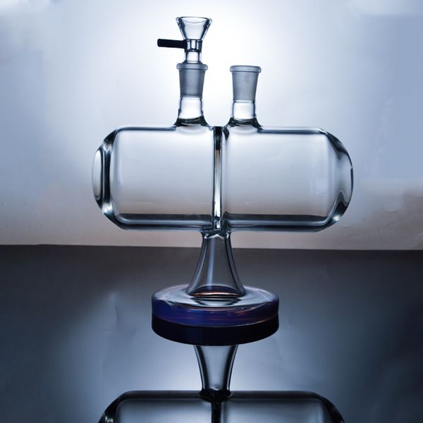 Date Inversible Gravity Glass Bongs Infinity Waterfall Water Pipes Unique Dab Rigs Avec 14mm Joint Épais Oil Rigs Violet Vert XL-2061