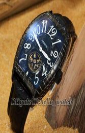 Haute qualité noir Croco 8880 T BLK CRO automatique Tourbillon montre homme PVD bracelet en cuir noir montre homme pas cher nouvelles montres6587526