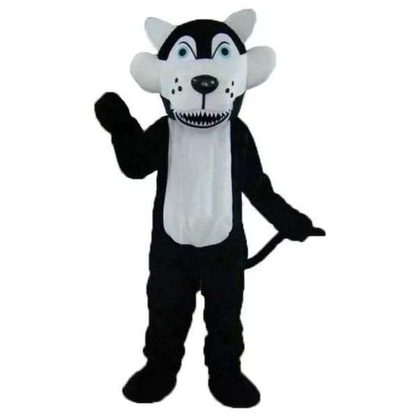 Costumes de mascotte Wolf de la peluche noir de haute qualité Halloween Fantaisie Fantaisie Robe de dessin animé Carnaval Xmas Pâques Pâques Pâques Anniversaire Costume Outfit