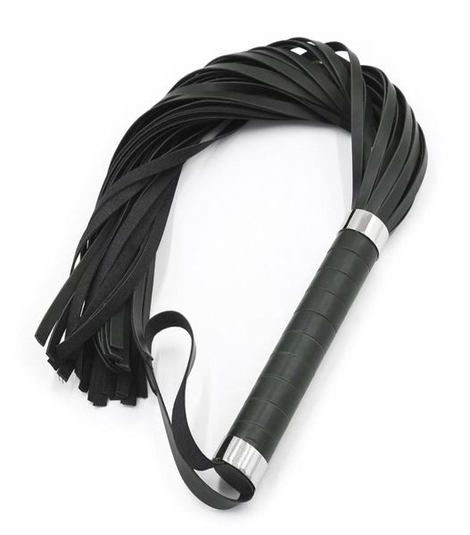 Paleta de azotes de cuero de PU negro de alta calidad, látigo largo, esclavo de coqueteo, Flogger de Bondage BDSM para mujeres y adultos, juegos SM 2107226835437