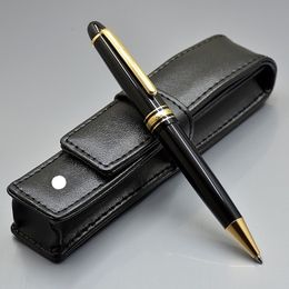 Alta calidad Resina negra 163 Bolígrafo / Bolígrafo / Pluma estilográfica oficina escolar papelería negocio Escribir bolígrafos Bolsa para bolígrafo opcional