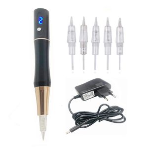 Hoge kwaliteit zwarte schroef LED digitale permanente make-up tattoo wenkbrauw machine schoonheid pennaalden 240304