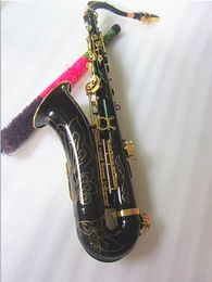 Saxophone Tenor noir de haute qualité, niveau professionnel B, en laiton, touches dorées, instrument de musique avec étui