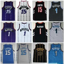 High-Quality Black White Purple Vince #15 Carter Jersey Tracy #1 McGrady Jersey North Carolina College Men Blue White Penny 1 Hardaway shirt