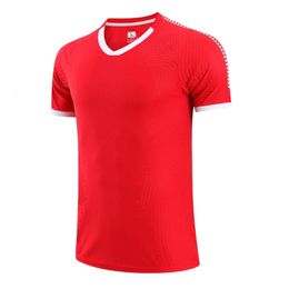 Maillots de Football vierges de haute qualité, chemise de Football pour adultes, haut d'entraînement à manches courtes, col en v, t-shirt de sport personnalisé, 240228