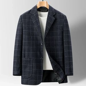 Blazer de alta calidad para hombre versión coreana tendencia elegante moda simple negocios Casual fiesta hombre traje de caballero chaqueta 240315