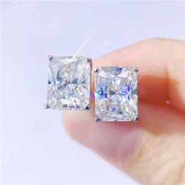 Pendiente de moissanita de moda para mujer de 1 quilate con corte radiante de diamantes ostentosos de alta calidad