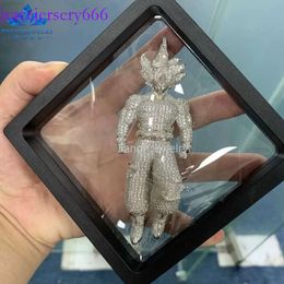 Bling Hiphop Bling Hiphop Custom Sterling Sier Micro Pave VVS Diamond Iced Out Goku 3D Moisanite Pendant