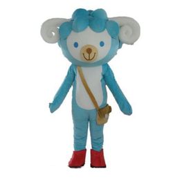 Costume de mascotte de mouton bleu de haute qualité Halloween Noël Personnage de dessin animé Tenues Costume Dépliants publicitaires Vêtements Carnaval Unisexe Adultes Tenue