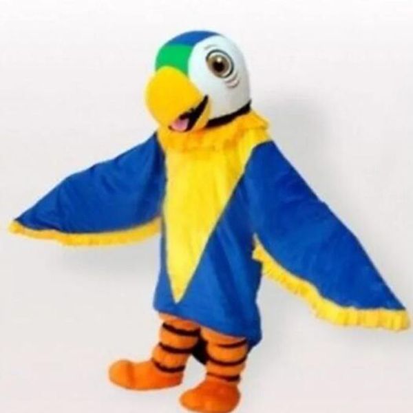 Costumes de mascotte de perroquet bleu de haute qualité