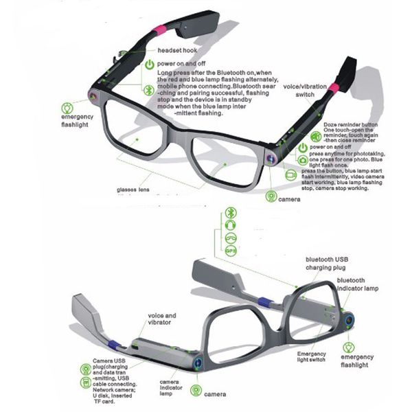 Haute qualité Bluetooth 4.0 femme homme lunettes intelligentes lunettes de soleil lunettes Support appel téléphonique caméra vidéo intégré 8G TF carte musique