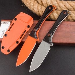 BM de haute qualité 15201or Altitude à lame fixe Couteau à lame 3,08 "CPM-S90V Orange DLC Point Santoprene Gatchs Santoor Combat Outdoor Military Couteaux 15006 15700 15600