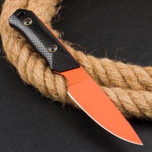 Couteau de chasse droit de haute qualité BM15600 D2 Lame de revêtement en titane Full Tang Nylon Plus Poignée en fibre de verre Couteaux de survie à lame fixe extérieure avec Kydex