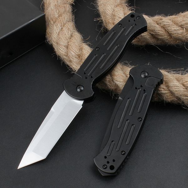 BM9052 BM9052 AFO II Couteau pliant automatique 154cm Black / White Titanium revêtement Tanto Blade 6061-T6 Handle Edc Pocket Couteaux avec sac en nylon