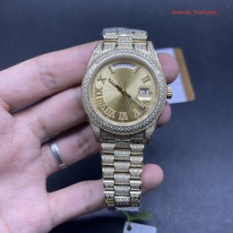Boutique herenhorloges van hoge kwaliteit goud roestvrij staal diamant horloges populaire zakelijke automatische mechanische horloges