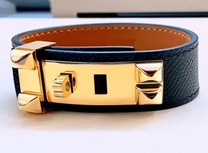Bracelet de collier en cuir authentique de marque de haute qualité pour femmes bracelet en acier inoxydable 4545419