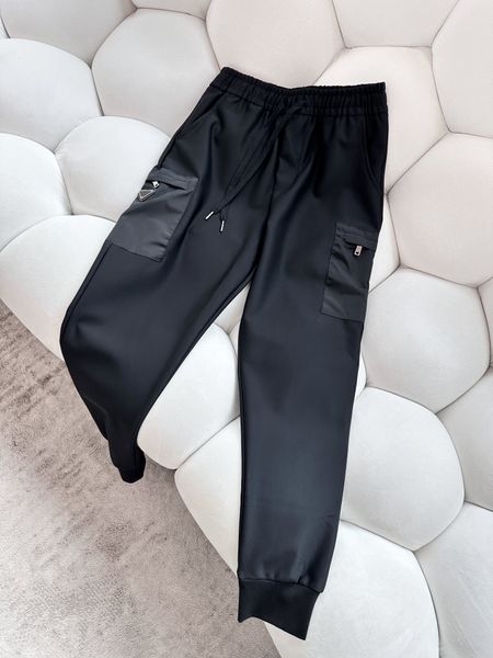 Pantalons pour hommes de marque de haute qualité conception de couture de poche élégante pantalon cargo de jogger noir pantalon de luxe haut de gamme
