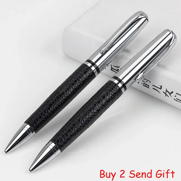 Bolígrafo de regalo de escritura de lujo de cuero PU de marca de alta calidad, contrato para hombres de negocios, compre 2 y envíe