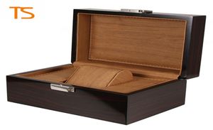 Hoogwaardige merk Wooden Watch Box Black Watchs Dozen Gift Box Crown Logo Wooden Box With Brochures Cards Glitter LSL01305470665